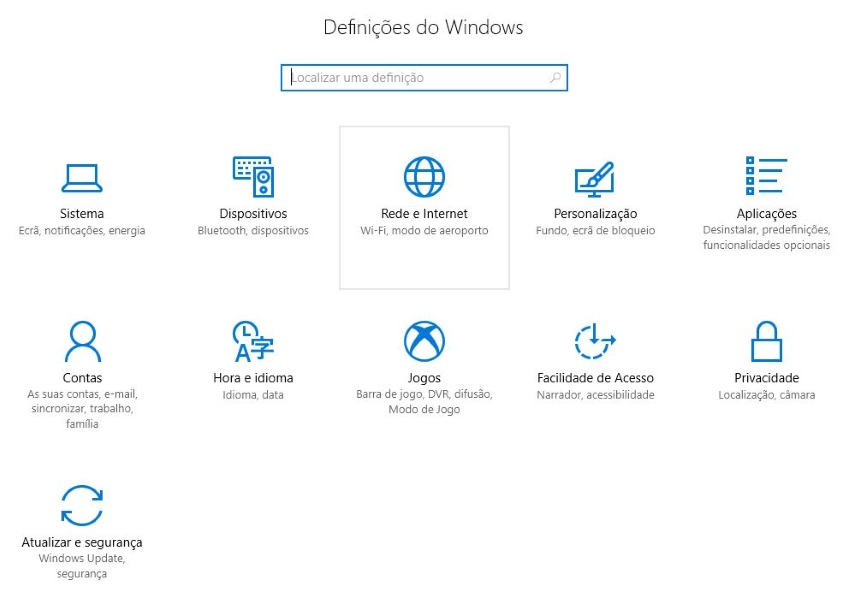 definicoes windows